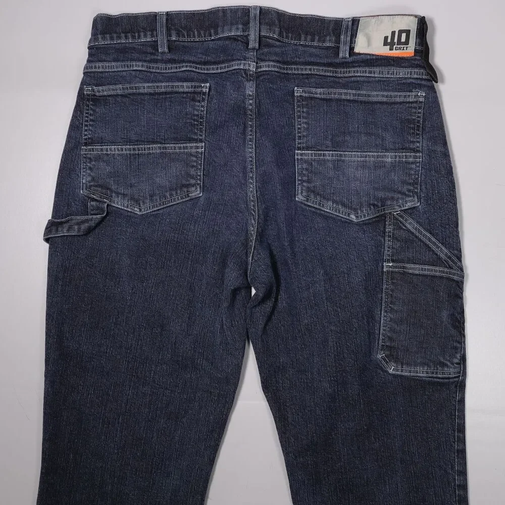 Duluth 40 Grit Flex Standard Fit Carpenter Jeans Workwear Blue Mens 36 x 34